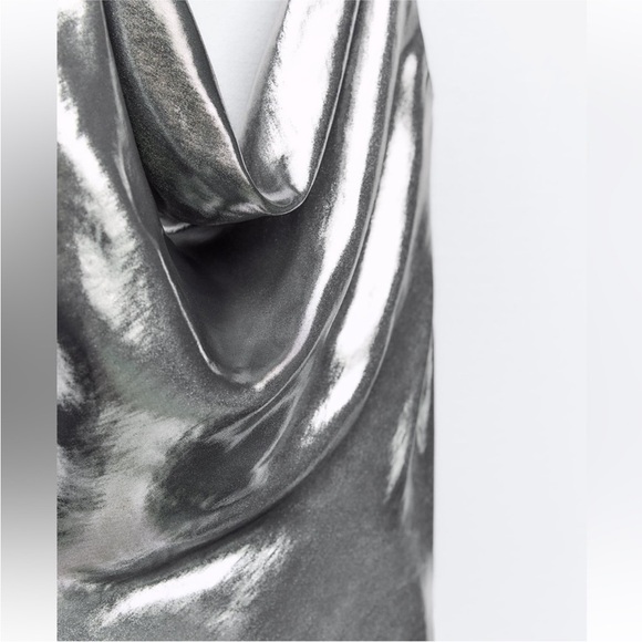ZARA BLOGGERS FAV METALLIC CAMISOLE NWT - Picture 2 of 5